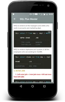 SQL Plus Master - Oracle DBMS Tutorial android App screenshot 2