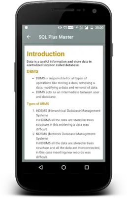 SQL Plus Master - Oracle DBMS Tutorial android App screenshot 3